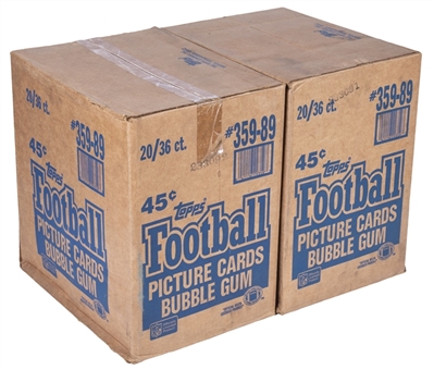 1989 Topps Football Unopened Case Duo (40 Boxes) - Possible Michael Irvin, Cris Carter, Thurman Thomas Rookie Cards!